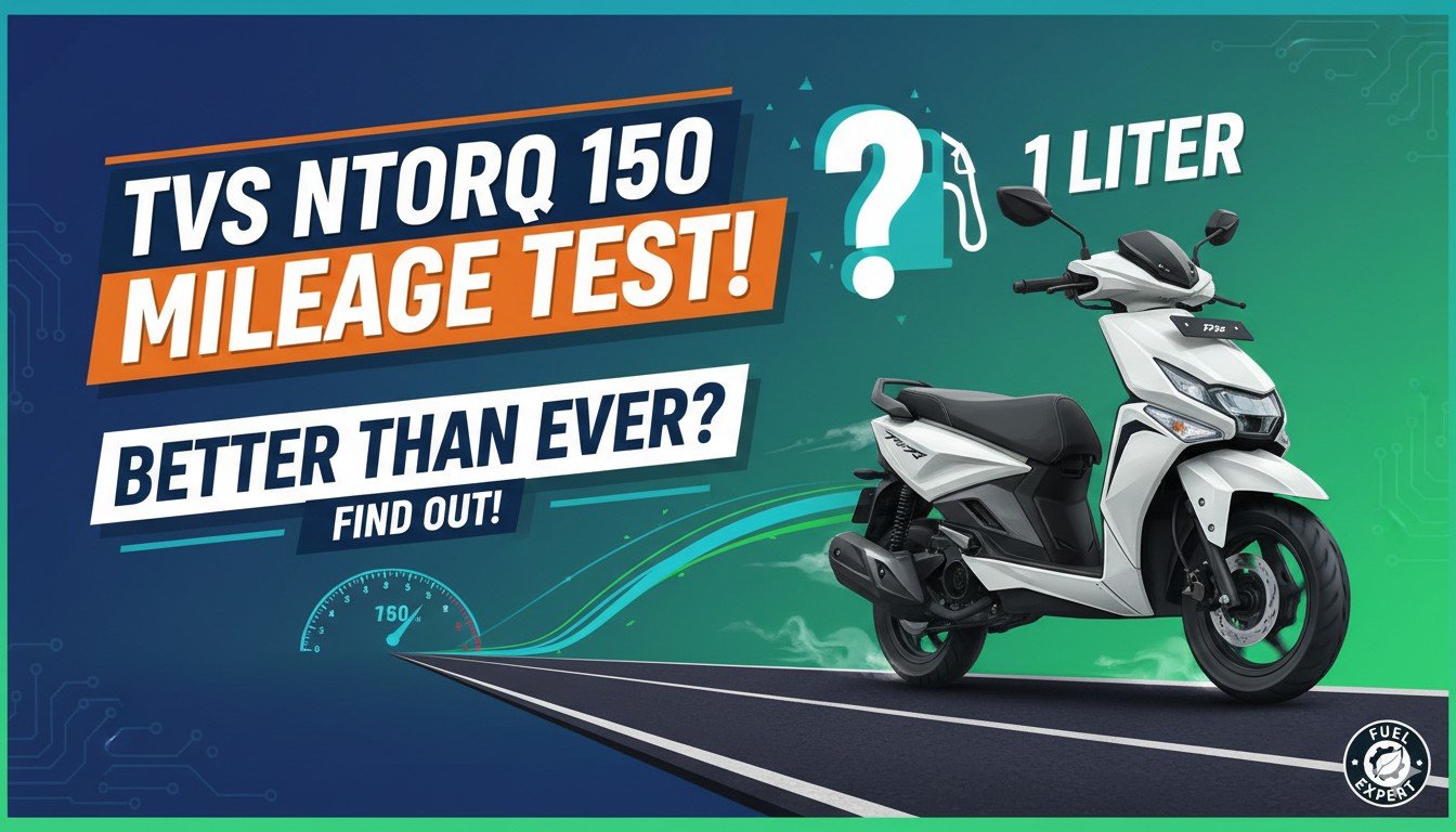 TVS NTorq 150 स्कूटर का स्पोर्टी डिजाइन और माइलेज टेस्ट दृश्य।