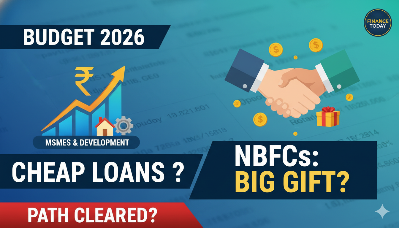 बजट 2026 दस्तावेजों के साथ MSME कारोबारी और ग्रामीण किसान लोन फॉर्म भरते हुए