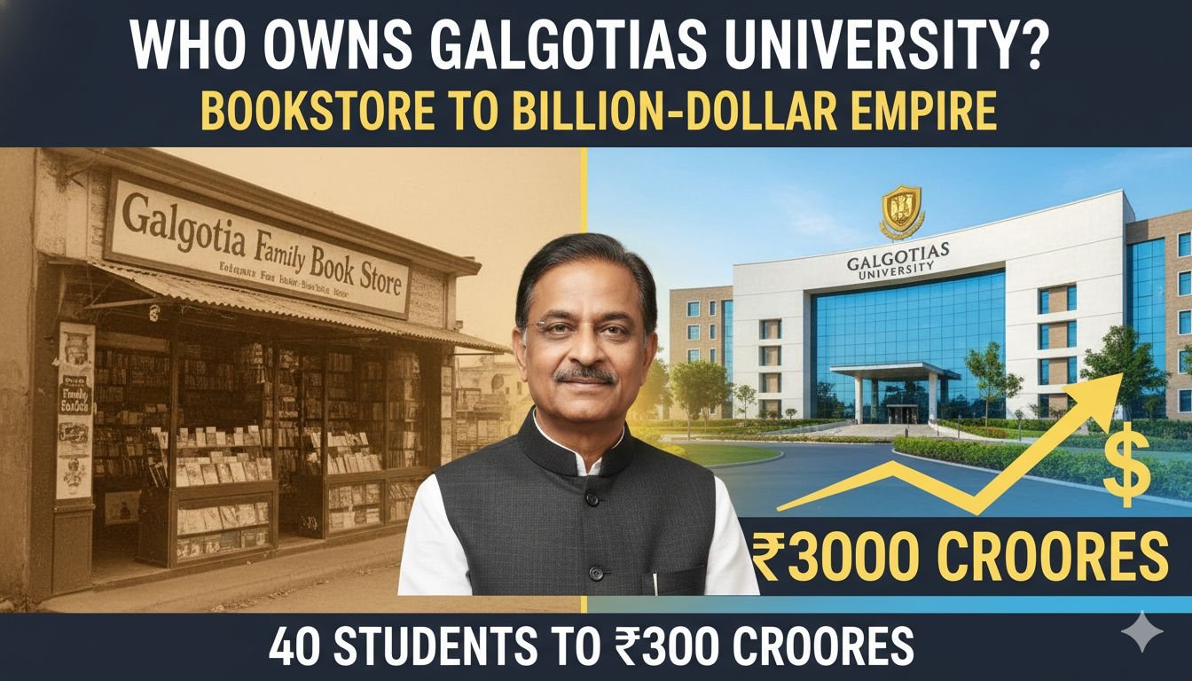 सुनील गलगोटिया और गलगोटिया यूनिवर्सिटी कैंपस की तस्वीर, छोटी बुकस्टोर से एजुकेशन एम्पायर तक की सफलता का प्रतीक