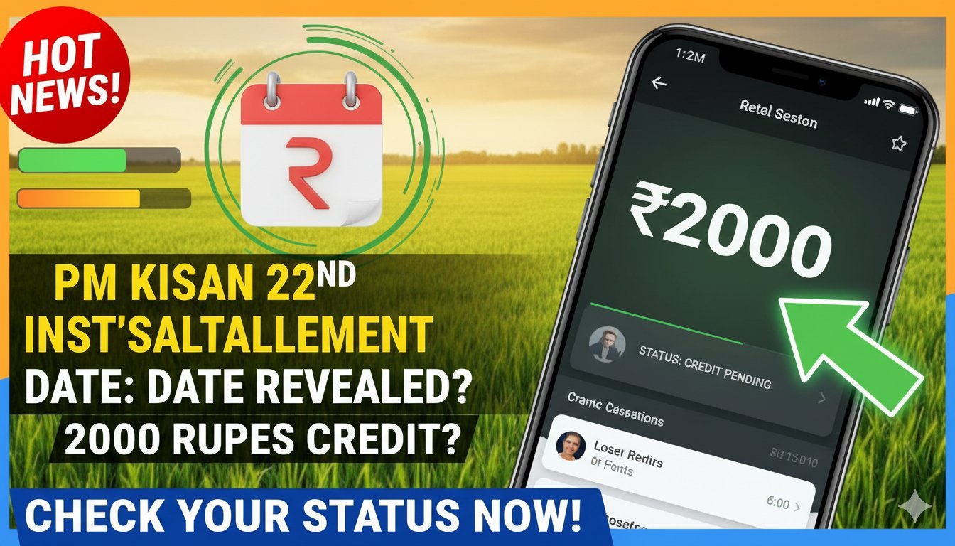पीएम किसान योजना 22वीं किस्त 2026 - किसानों के बैंक खाते में 2000 रुपये क्रेडिट की अपेक्षा