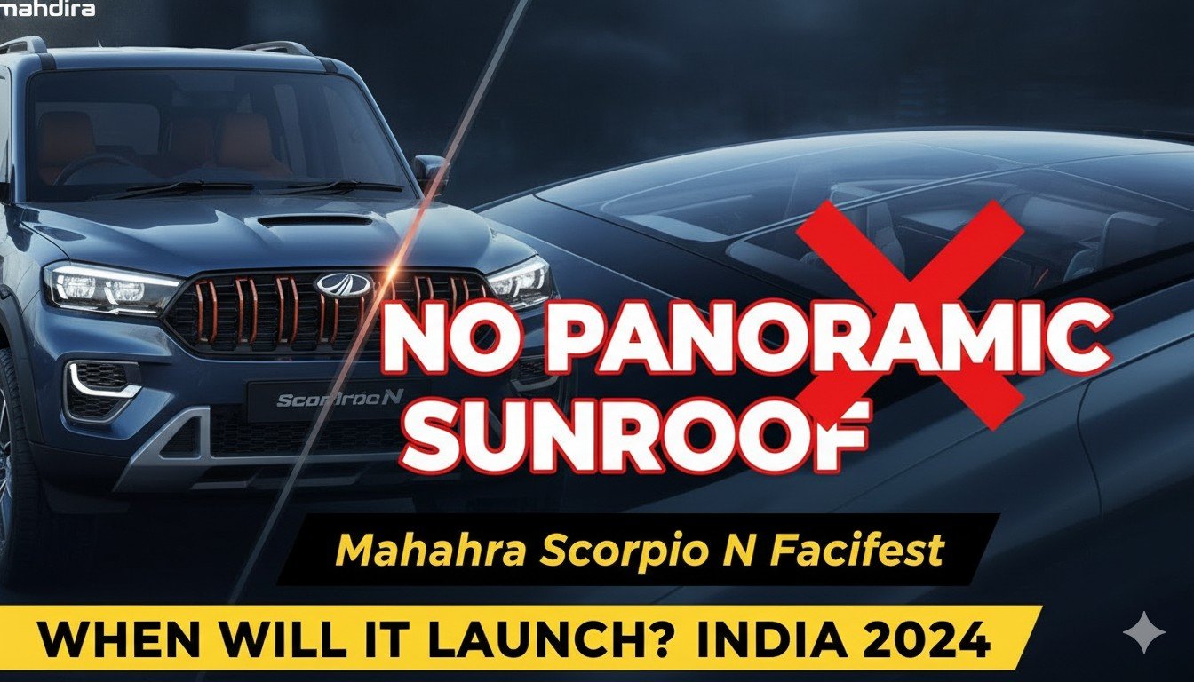 महिंद्रा स्कॉर्पियो एन फेसलिफ्ट का स्पाई इमेज, जिसमें नया ग्रिल और इंटीरियर अपडेट्स दिख रहे हैं।