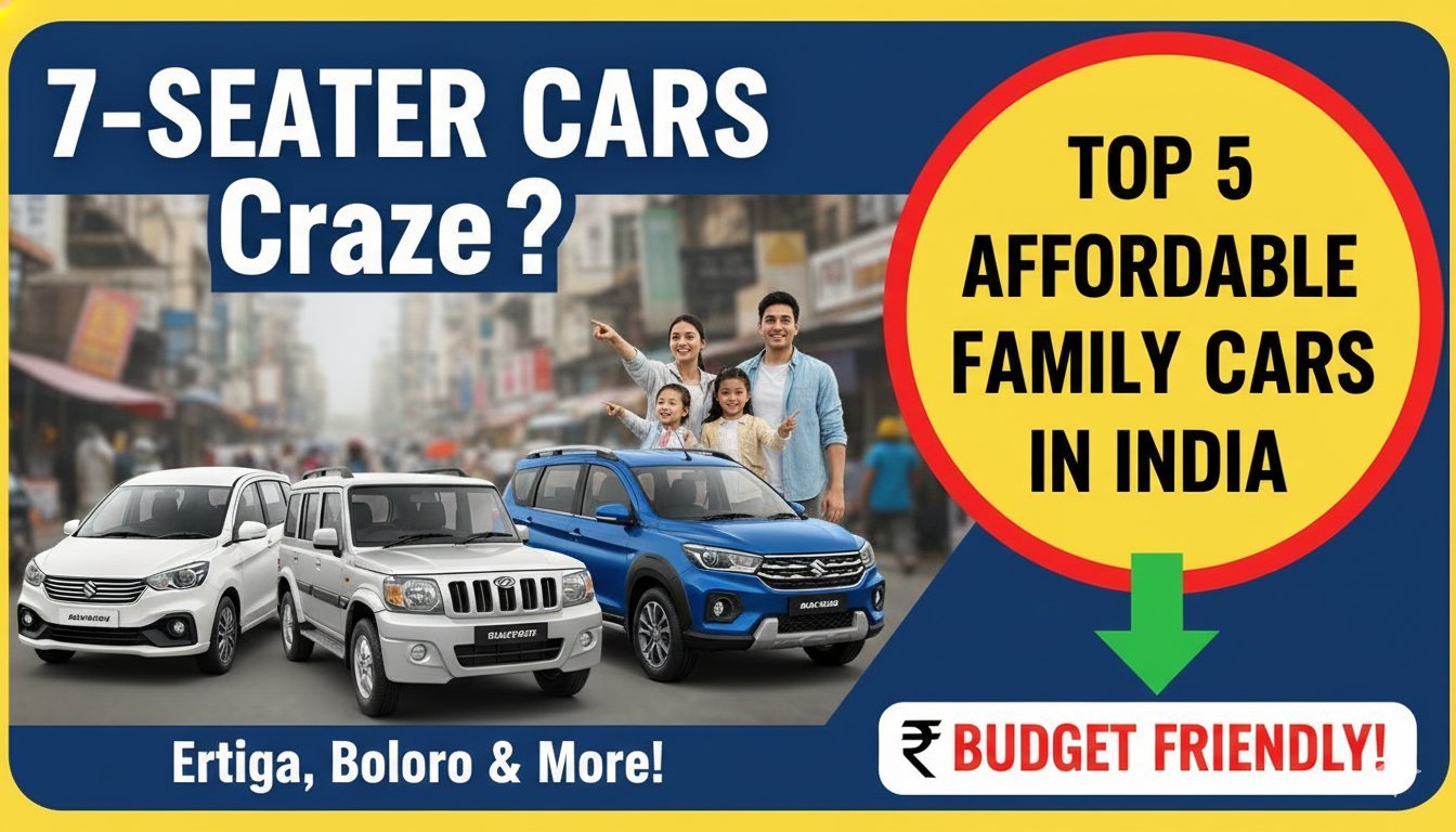 भारत की सबसे किफायती 7 सीटर फैमिली कारें - Ertiga, Bolero, Triber और अन्य मॉडल्स की तुलना