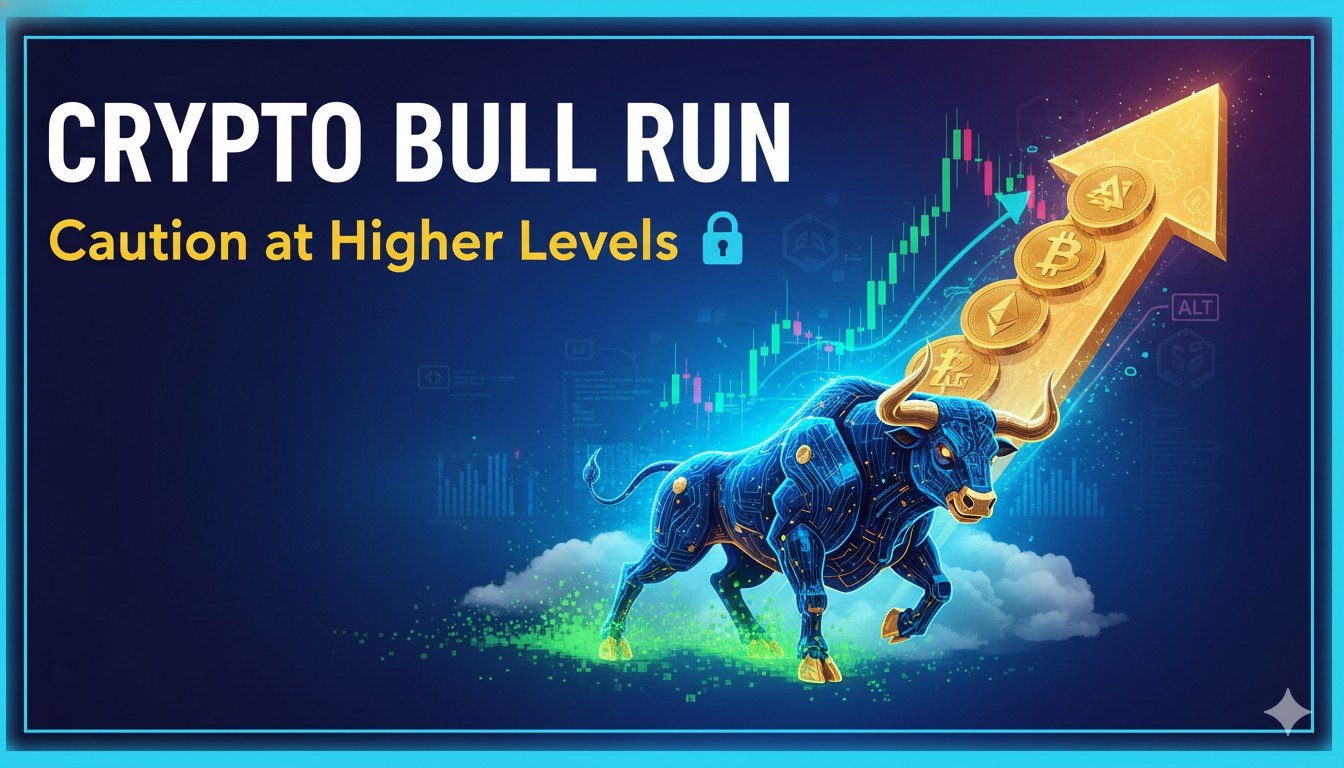 Alt Text for featured image : क्रिप्टोकरेंसी मार्केट में बुलिश ट्रेंड दिखाता ग्राफ, बिटकॉइन और एथेरियम की बढ़ती कीमतें