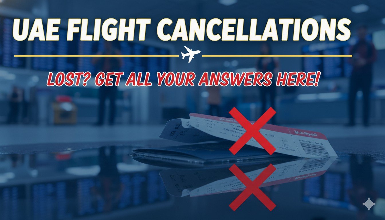 UAE flight cancellations due to regional airspace closure affecting Emirates and Etihad airlines at Dubai and Abu Dhabi airports