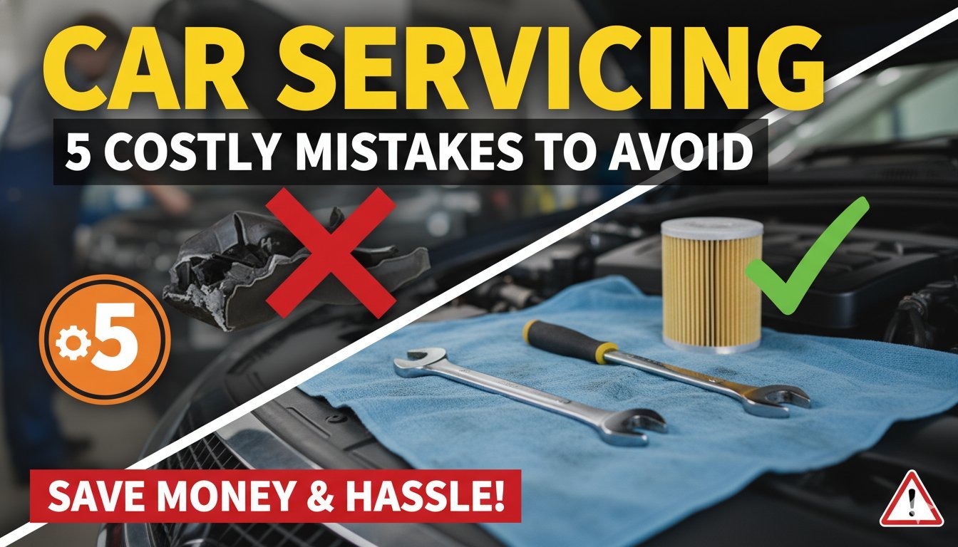 कार सर्विसिंग के दौरान मैकेनिक इंजन चेक करता हुआ, ध्यान रखने योग्य 5 महत्वपूर्ण बातें